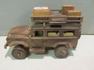 Handcrafted Wooden 4 WD Jeep.