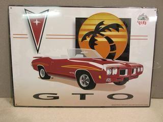 Pontiac GTO Metal Sign.