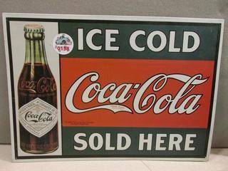 Ice Cold Coca Cola Metal Sign.