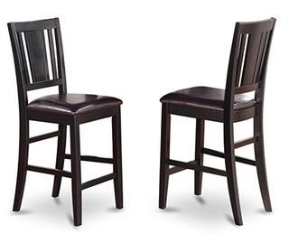Black Finish Buckland Counter Height Chair with Faux Leather Seat (Set of 2) BUS BLK LC