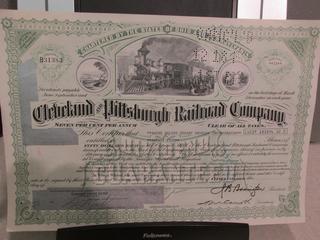 Cleveland & Pittsburgh Railroad Stock Certificate.