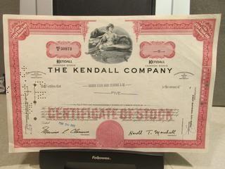 The Kendall Company Stock Certificate.