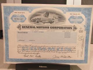 General Motors Corporation Stock Certificate.