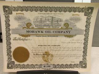 Mohawk Oil Company Stock Certificate.