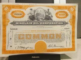 Sinclair Oil Corporation Stock Certificate.