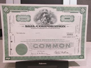 Skil Corporation Stock Certificate.