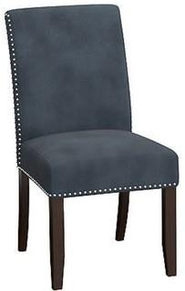 Handy Living Madelyn Blue Linen Upholstered Armless Dining Chairs (Set of 2)  