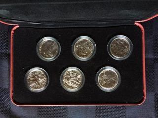 2005 Fifty Cent Sterling Silver Six Coin Set -War Memorial Set. 