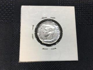 1945 Canada Steel 5 Cent Coin.