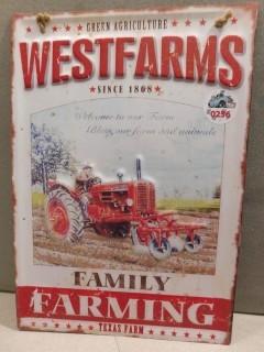 Green Agriculture West Farms Metal Signs.