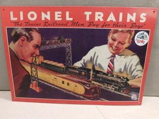 Lionel Trains Metal Sign.