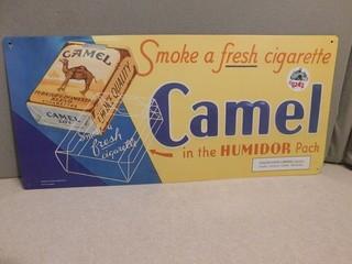 Camel Cigarette Metal Sign.