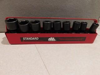 Mac Tools 10pc SAE 1/2" Drive Swivel Impact Socket Set 7/16"-15/16".
