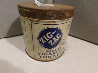 Zig Zag Mild Cigarette Tobacco Tin.