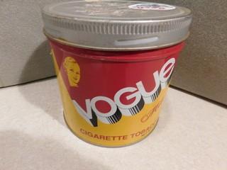 Vogue Mild Cigarette Tobacco Tin.
