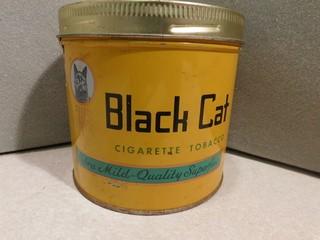 Black Cat Cig Tobacco Tin.