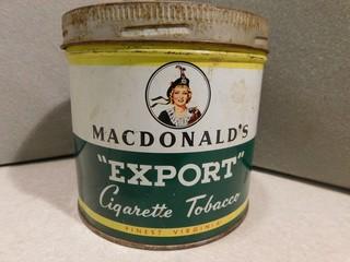 Macdonalds Export Cig Tobacco Tin.