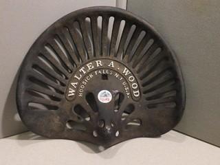 Walker A Wood Cast Iron Tractor Seat.