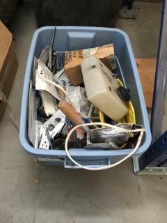 Box of Assorted Chains, Plugs, Wall Brackets & More.