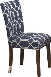 Longshore Tides Feldman Upholstered Parsons Chair - Navy Blue (Set of 2)  (LNTS2270_22213673)  