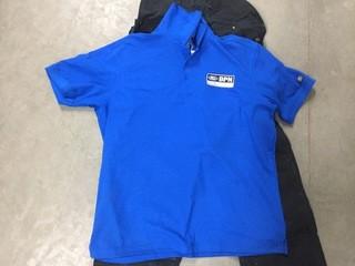 Blue Golf Shirt & Black Bib Carhartt's Size Unknown