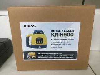 Koiss KR-H500 Rotary Laser with Accessories, Unused.