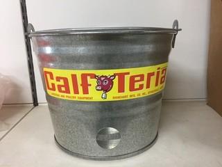 (5) Calf-Teria Galvanized Calf Buckets.