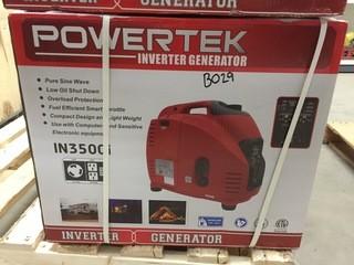 Powertek IN3500i 120V Gas Inverter Generator, Unused.