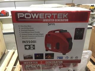 Powertek IN3500i 120V Gas Inverter Generator, Unused.