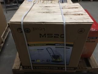 MS20 Air Cooled Single Cylinder, 4-Stroke 18" x 24" Plate Compactor, Unused.