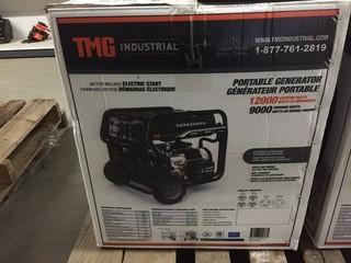 TMG Industrial 12000/9000W Electric Start Portable Generator, Unused.