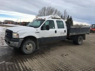 2007 Ford F350 XL Crew Cab 4x4 SD Deck Truck c/w Diesel, Auto, Tool Boxes, Showing 288,477 Kms. S/N 1FDWW37PX7EB04209.