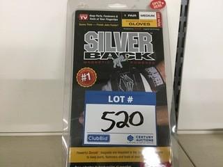  Pair of Silver Back Magnetic Gloves, Medium.