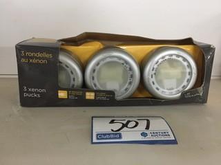 (3) Xenon Linkable Puck Lights.