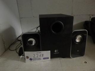 (2) Logitech Speakers and Sub, Model S-00040