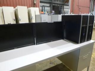 (2) LG Flatron 24" E2411 Monitors, C/w (2) HP Compaq Elite 8300 Convertible Micro Tower *Note No Cords or Stands* Desk not included