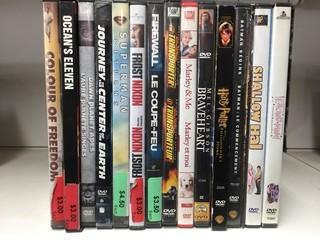 Quantity of Assorted DVD's.