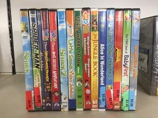 Quantity of Assorted DVD's.