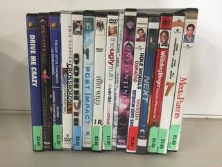 Quantity of Assorted DVD's.