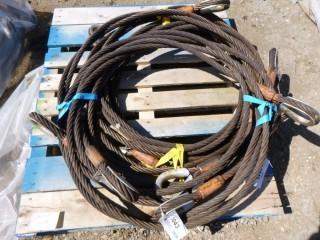 (4) 7/8" x 20' Wire Rope Slings, 15,000lb Vert Lift (WR1-17)