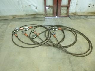 (4) 7/8" x 20' Wire Rope Slings, 15,000lb Vert Lift (WR1-17)