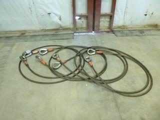 (4) 7/8" x 20' Wire Rope Slings, 15,000lb Vert Lift (WR1-14)