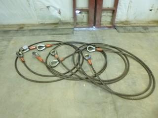 (4) 7/8" x 20' Wire Rope Slings, 15,000lb Vert Lift (WR1-15)