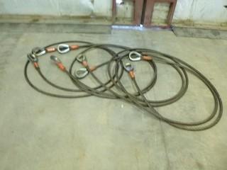 (4) 7/8" x 20' Wire Rope Slings, 15,000lb Vert Lift (WR1-16)