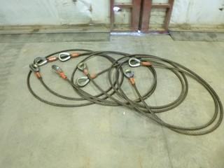 (4) 7/8" x 20' Wire Rope Slings, 15,000lb Vert Lift (WR1-18)