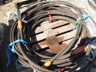 (4) 7/8" x 20' Wire Rope Slings, 15,000lb Vert Lift (WR1-13)