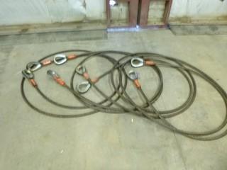 (4) 7/8" x 20' Wire Rope Slings, 15,000lb Vert Lift (WR1-15)