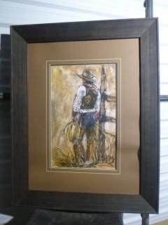 L. Carson, "Cowboy Post" Picture, 30 1/4" x 38 1/4"