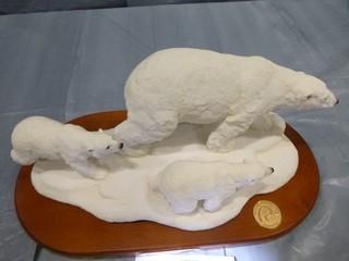  Limited Edition, Ducks Unlimited "Polar Bear Trio"  Ornament,  Number 210/800 (E5-2-2)