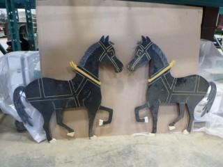 (2) Wood Cut Outs of Horses (E5-2-1)